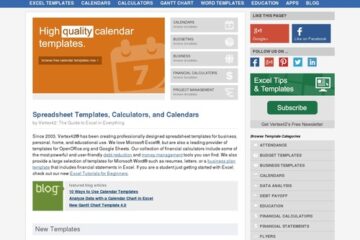 Vertex42 - Excel Templates, Calendars, Calculators and Spreadsheets