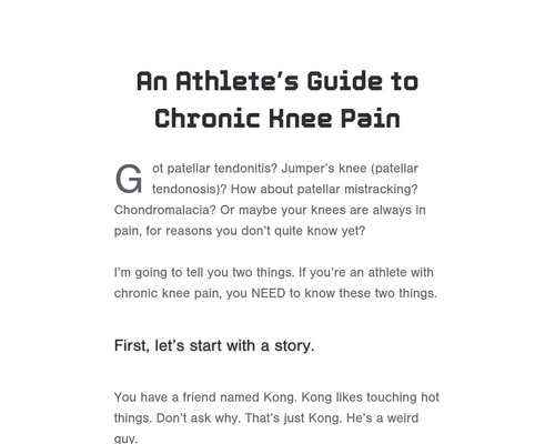 An Athlete's Guide to Chronic Knee Pain - Anthony Mychal