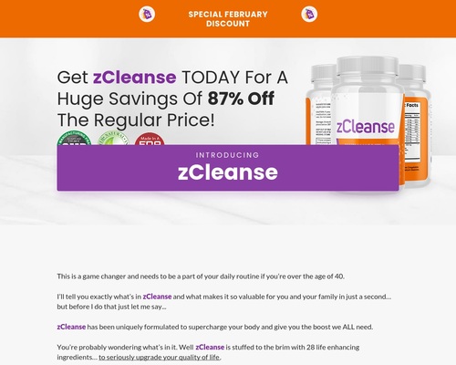 Get zCleanse TODAY For A Huge Savings Of 87% Off The Regular Price!