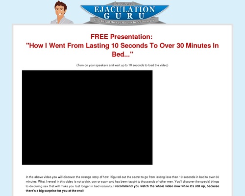 Ejaculation Guru: How To Last Over 30 Minutes In Bed Naturally