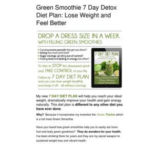 Green Smoothie 7 Day Detox Diet Plan: Lose Weight and Feel Better - Green Thickies: Filling Green Smoothie Recipes